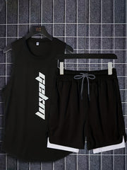 Men's 2 Piece Outfit Tanktop and Basketball Shorts Set