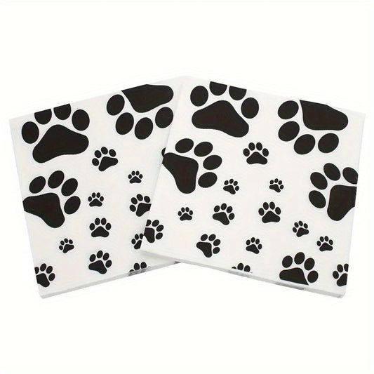 20pcs Dog Paw Prints Birthday Party Supplies Animal Theme Decorations