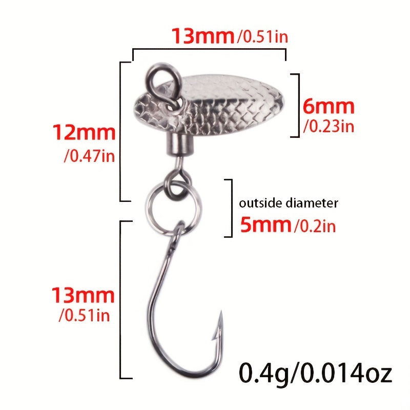 Anmuka 10pcs Carbon Steel Spinnerbait Lures Swivel Sharp Hooks Catch More Fish