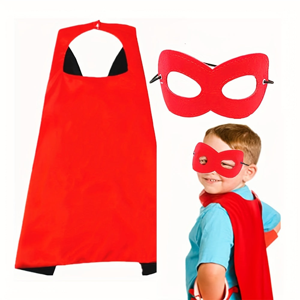 Superhero Capes And Masks For Kids Double Side Costumes Christmas Halloween