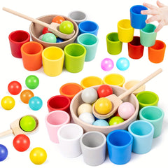 Rainbow Ball Matching Toy Set for Fine Motor Skills