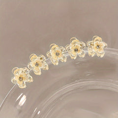 Mini Rhinestone Hair Clips Small Flower Claw Clips Hair Accessories For Girls