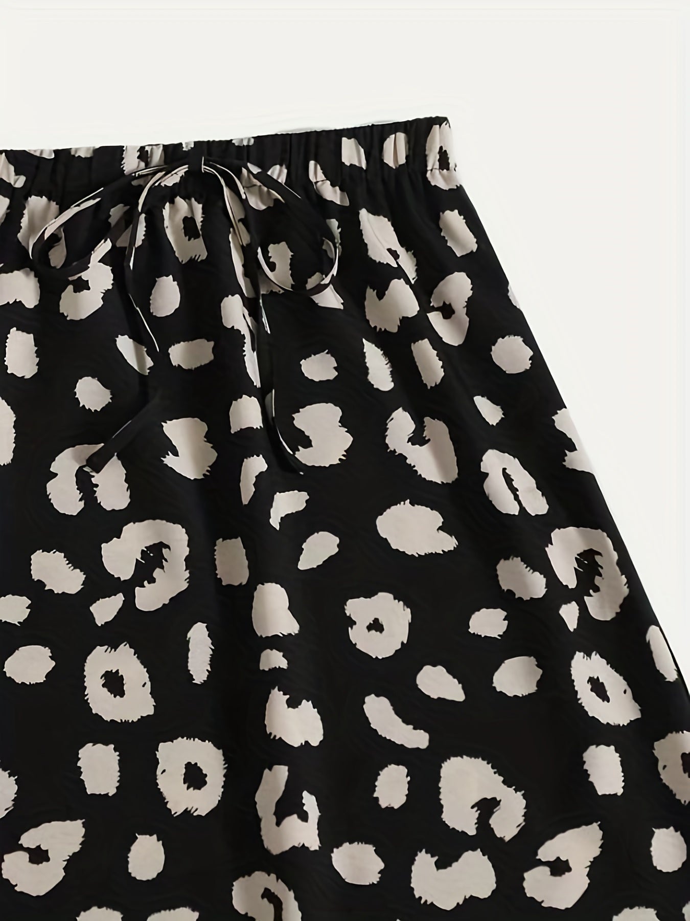Leopard Print Drawstring Skirt Women's Casual Skirt