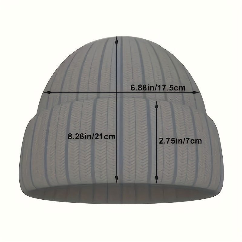 Y2K Jacquard Beanie Hip Hop Elastic Knit Hat Unisex
