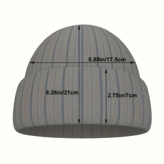 Y2K Jacquard Beanie Hip Hop Elastic Knit Hat Unisex