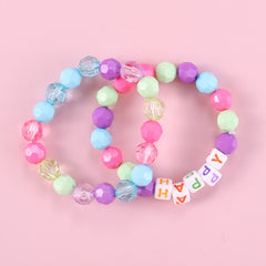 Children's Acrylic Alphabet Beads Bracelet Set