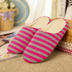 Women's Stripe Slippers Keep Warm Lightweight Comfortable Non Slip