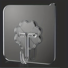 20pcs Strong Adhesive Hooks for Bathroom Towels, Keys, Umbrellas - Transparent