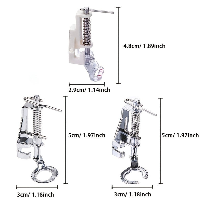 3pcs Embroidery Quilting Spring Presser Foot Fits Most Sewing Machines