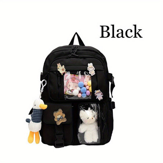 Waterproof School Backpack For Girls Four Badges