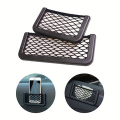 Car Storage Net Pocket Adhesive Hanging Bag For Mobile Phone Card Key