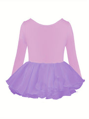 Girls Comfy Cotton Long Sleeve Ballet Tutu Dress