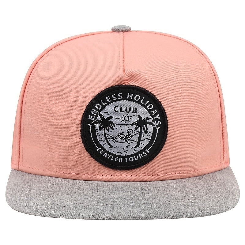 1pc CLUB Men's Pink Hip Hop Flat Brim Hat