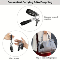Men's Rhinestone Car Keychain Holder 360° Rotatable Swivel D Ring