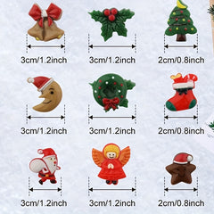 Christmas Push Pins 50pcs Winter Thumb Tacks Santa Elk Xmas Tree Wreath