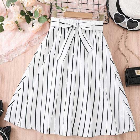 Girls' Striped Long Skirt - Party-Ready Kids Clothing