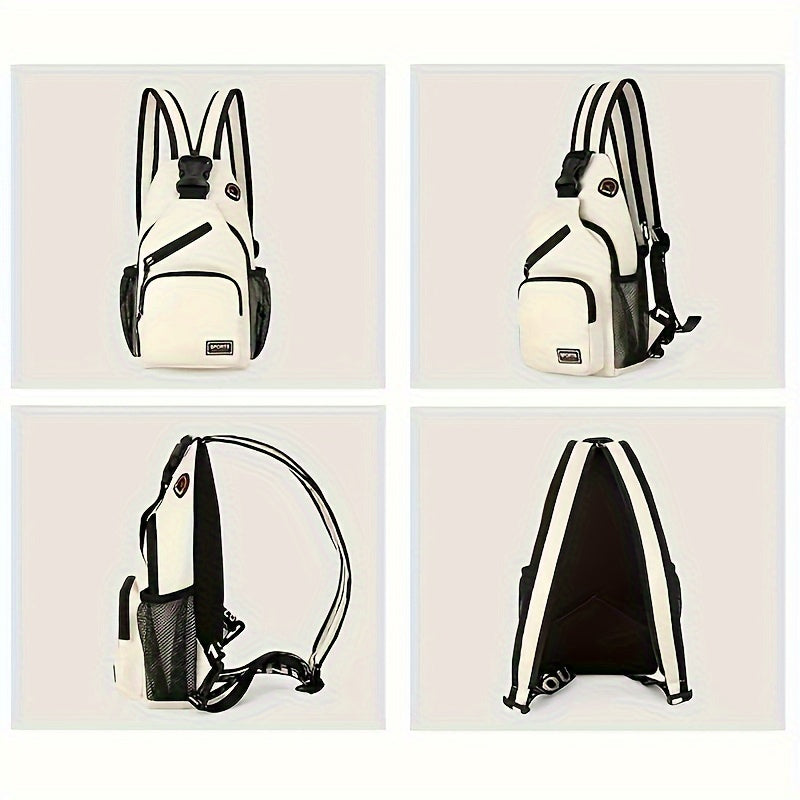 Nylon Cross Body Bag Casual Shoulder Bag Zipper Strap Outdoor Work Travel