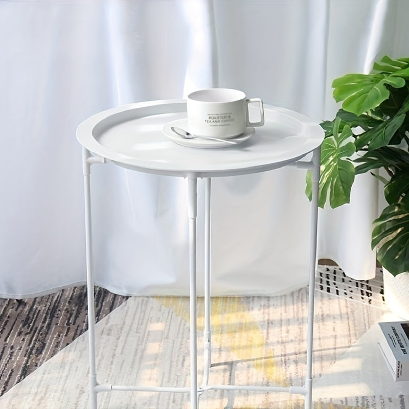 Portable Side Table for Small Spaces - Waterproof Round Nightstand