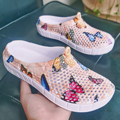 Butterfly Pattern Hole Shoes Sandals Slippers Women's Lightweight Outdoor Shoes