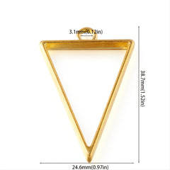 10pcs Alloy Triangle Heart Geometric Frame Pendant Charm for DIY Jewelry Making