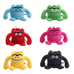 6pcs Colorful Monster Plush Toys for Kids Angry Emotional Soft Polyester Blend