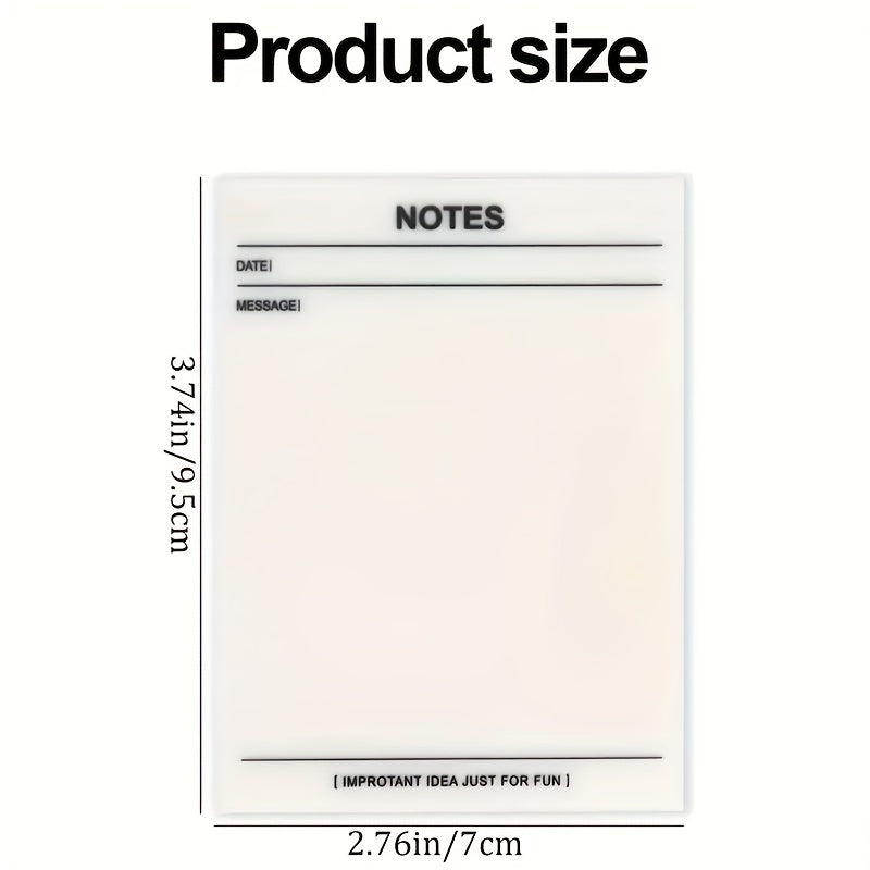 50 Sheets Transparent Sticky Notes Lined & Grid Clear Memo Pads Self Adhesive