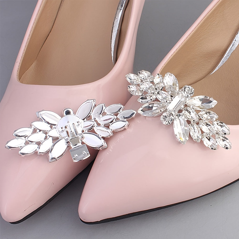 Rhinestone Shoe Clips DIY Floral Shoe Buckle Wedding Party