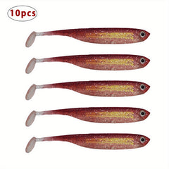 10pcs Paddle Tail Swimbaits Soft Plastic Lures for Bass Fishing