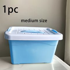 Transparent Plastic Storage Box With Handle Large Capacity