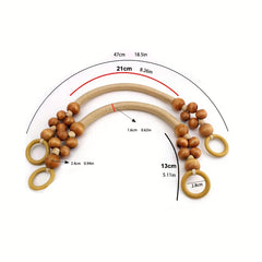 Vintage Woven Wood Beads DIY Bag Handle Ethnic Style Purses Accessories