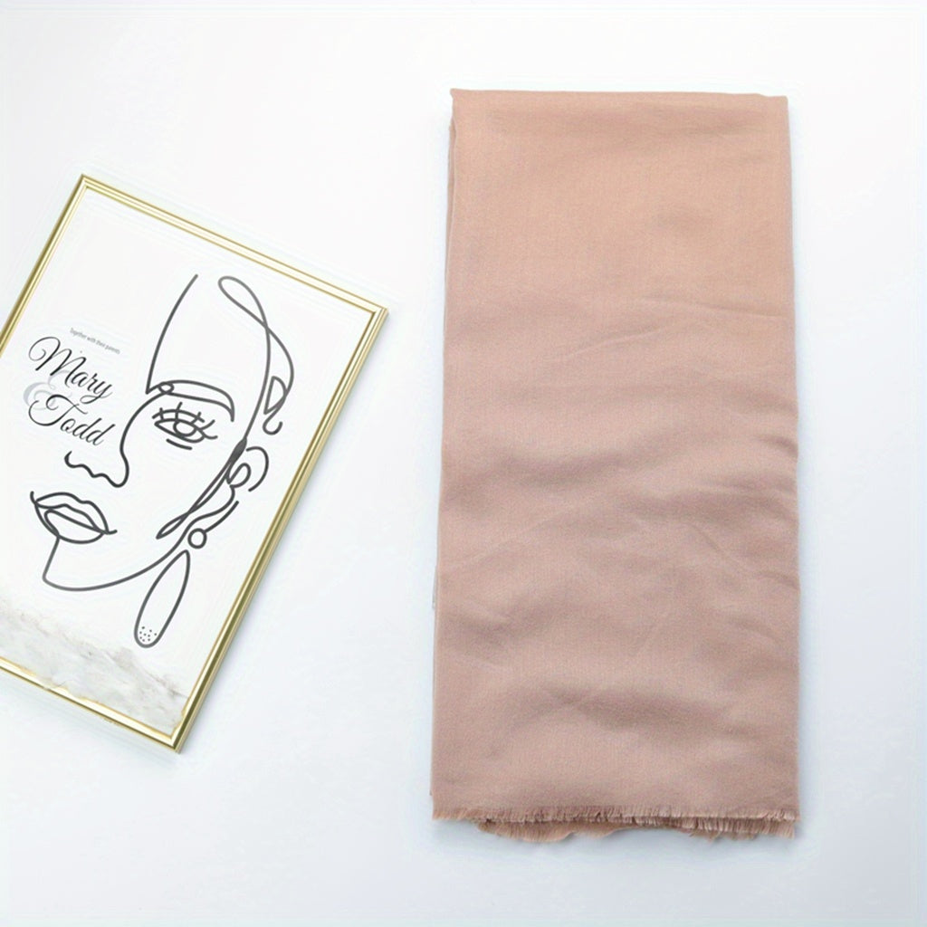 Solid Plain Hijab Casual Scarf Windproof Head Wrap for Women