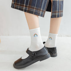 5 Pairs Women's Weather Pattern Ankle Socks Mid Tube Socks