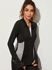 Long Sleeves Yoga Jacket Moisture Fitness Coat Women's Activewear
