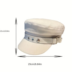 Men's Solid Cotton Newsboy Hat for Autumn/Winter