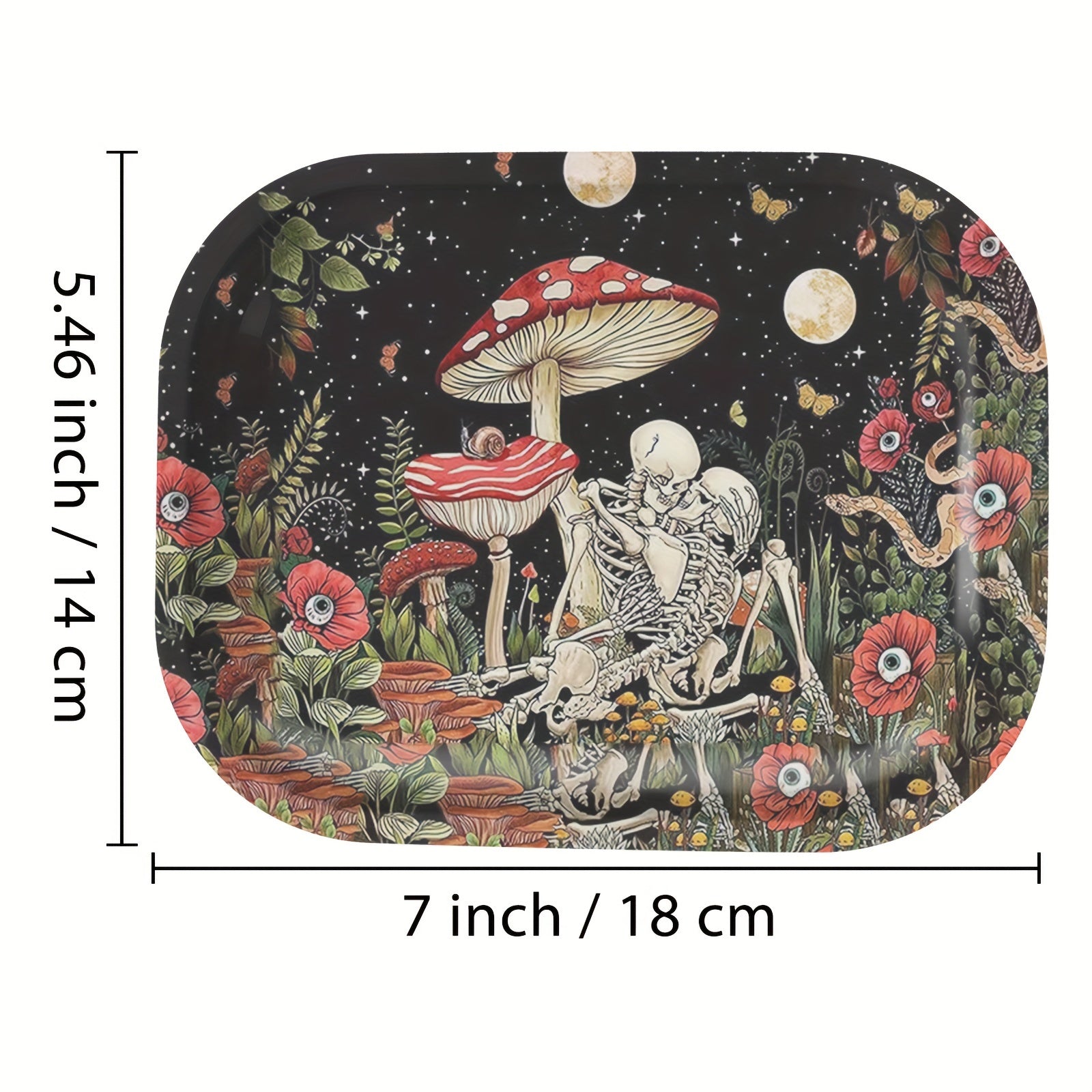 2pcs Creative Pattern Rolling Tray Metal Rolling Tray Wake Up Tray