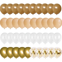 50pcs Brown Nude Golden Confetti Balloons Set for Party