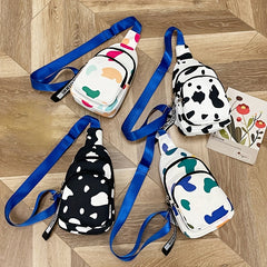 Teens Boys Crossbody Bag Milk Pattern Shoulder Bag Large Capacity Messenger Bag