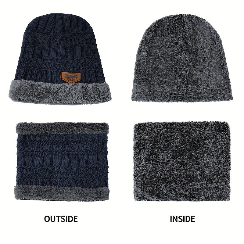 Winter Velvet Hat Scarf Gloves Set for Women Men