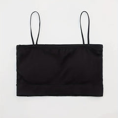 Colorblock Trim Cami Crop Top Slim Fit Spaghetti Strap Lingerie