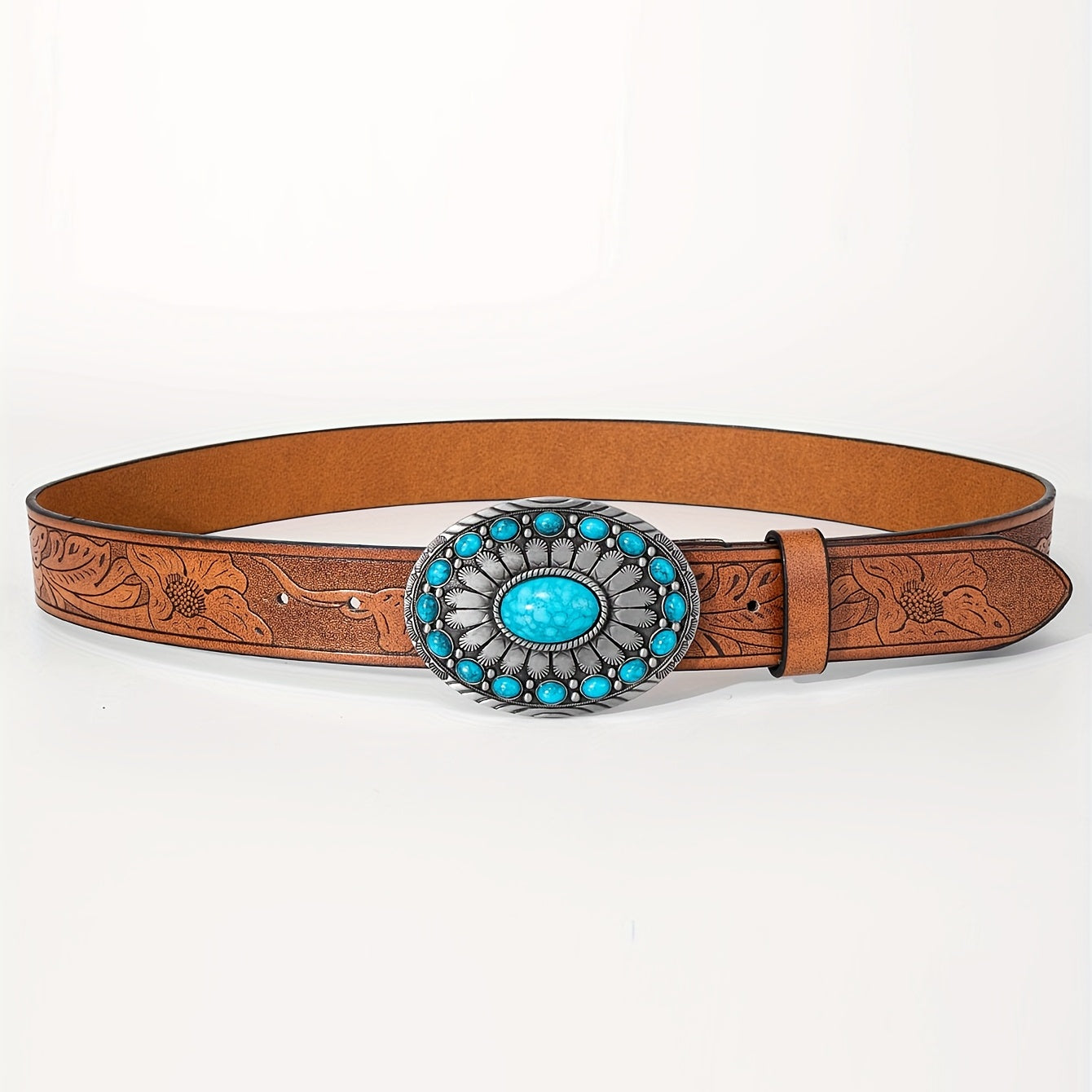 Embossed Leather Belt Vintage Casual Business Belt For Men
