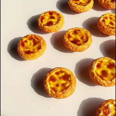 Realistic Egg Tart PVC Food Model Display Party Decor Photography Props Yellow