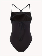 Ruched Backless Cami Bodysuit Sexy One Piece Bodysuit