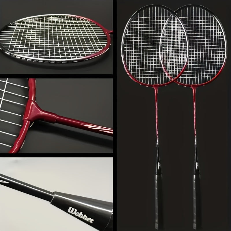 2pcs Aluminum Badminton Racket w/ Bag for Indoor/Outdoor Sports