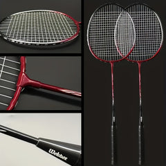 2pcs Aluminum Badminton Racket w/ Bag for Indoor/Outdoor Sports