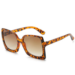 Vintage Leopard Square Sunglasses Oversized Frame Eyeglasses