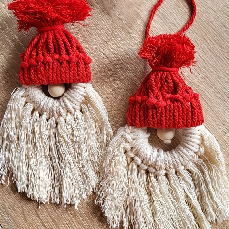 DIY Macrame Christmas Gnomes Santa Claus Kit - Tree Decor