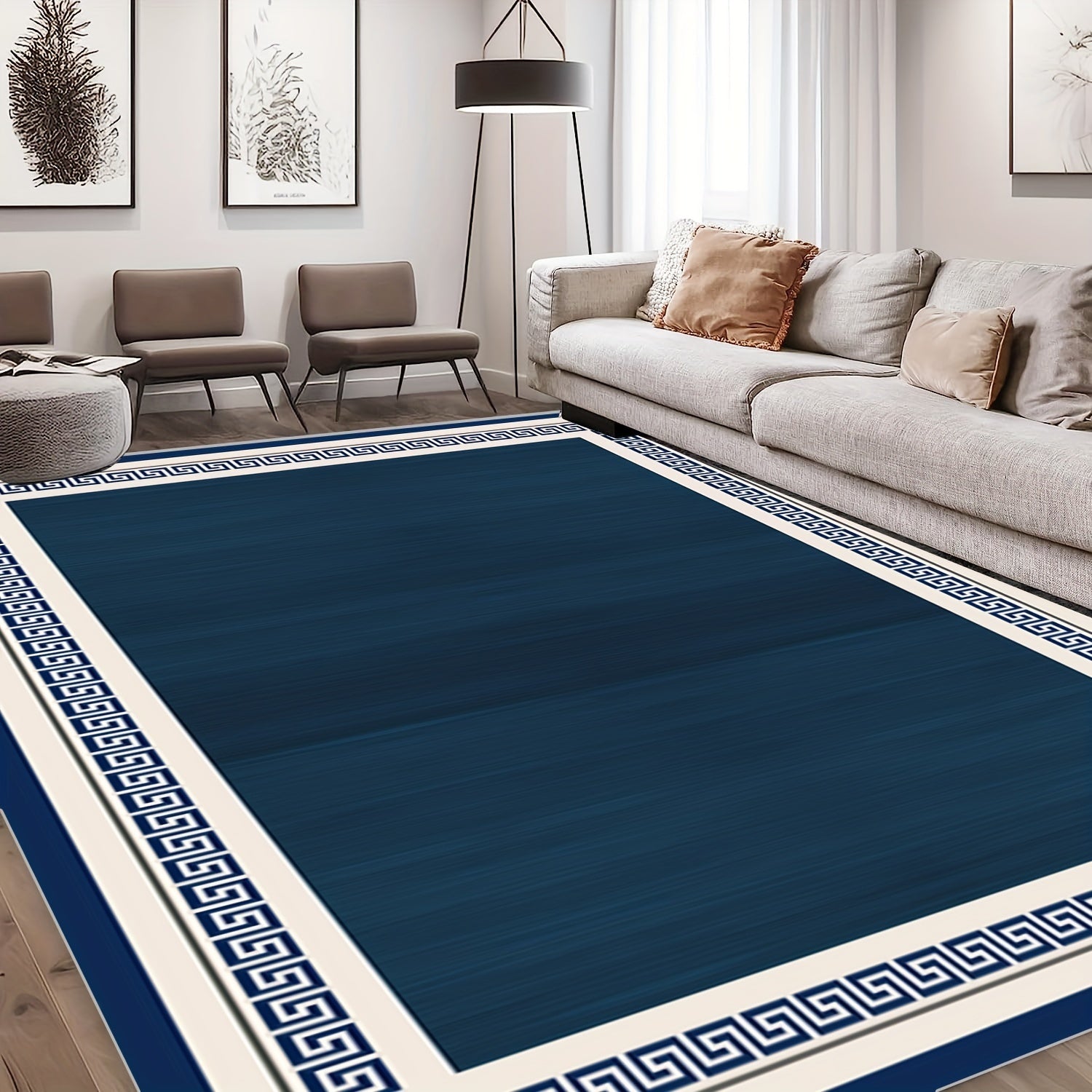 Minimalist Geometric Kitchen Rug Soft Faux Sheepskin Floor Mat