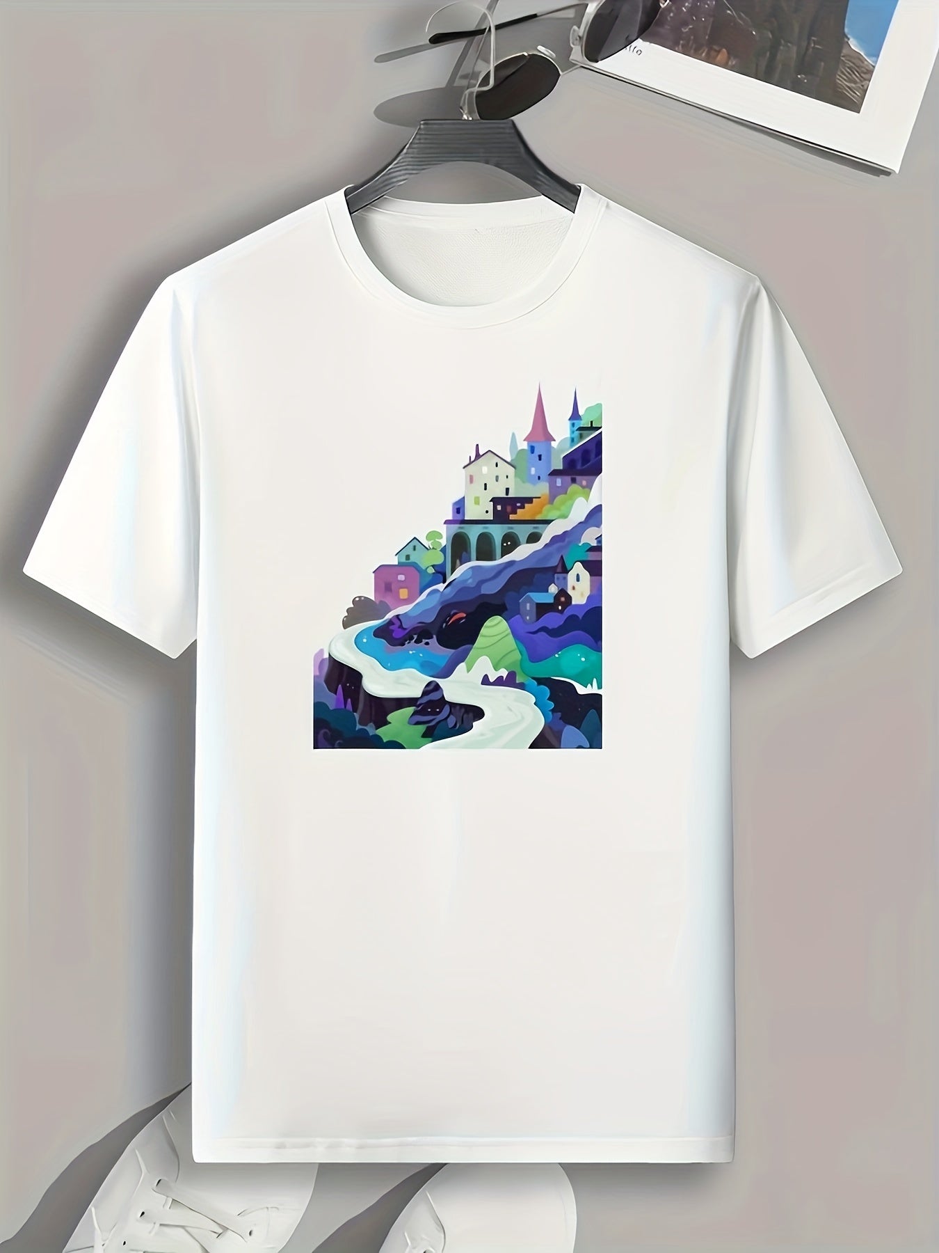 Colorful Painting Print Men's Graphic T shirt Casual Comfy Tees