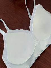 Scallop Trim Wireless Bra Push Up Bra Lingerie