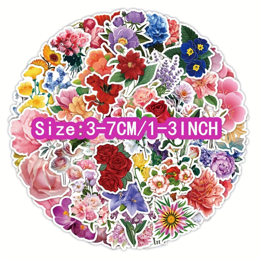 60pcs Flower Series Graffiti Stickers for Laptop Helmet Water Cup DIY Diary